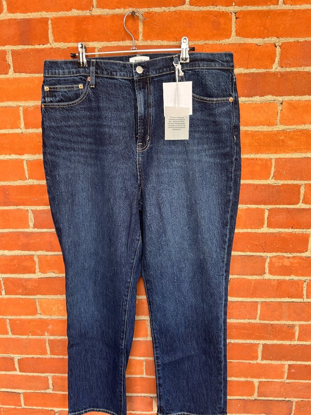 NWT Pistola Bri High Rise Slim Straight Jeans Dark Indigo Wash 33